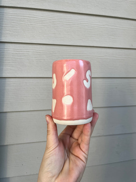 pink confetti cup