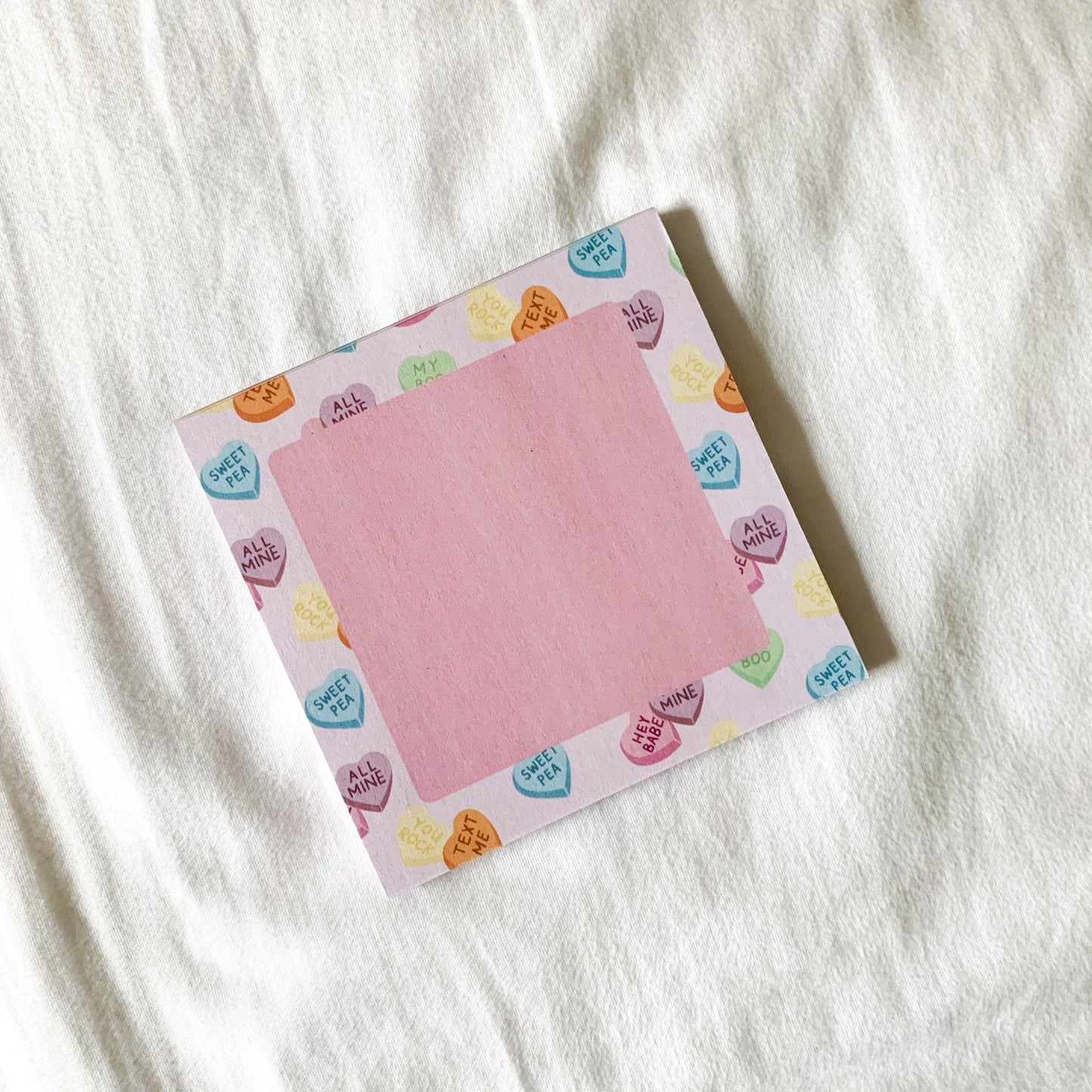 candy heart notepad