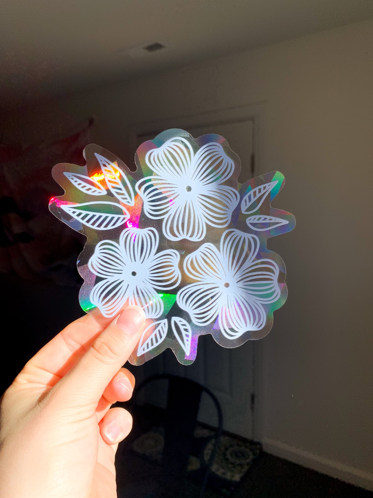 blue floral sun catcher