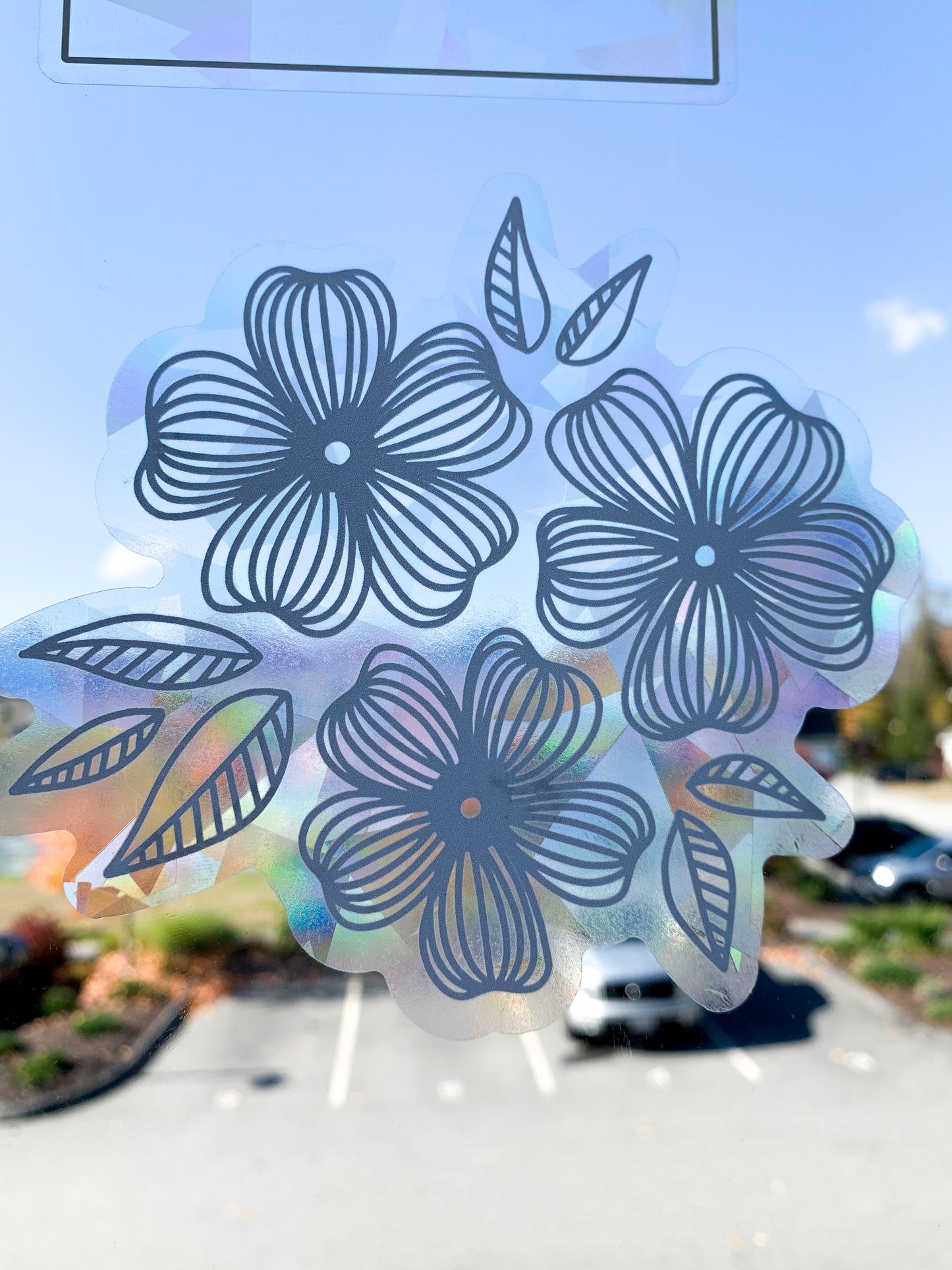 blue floral sun catcher