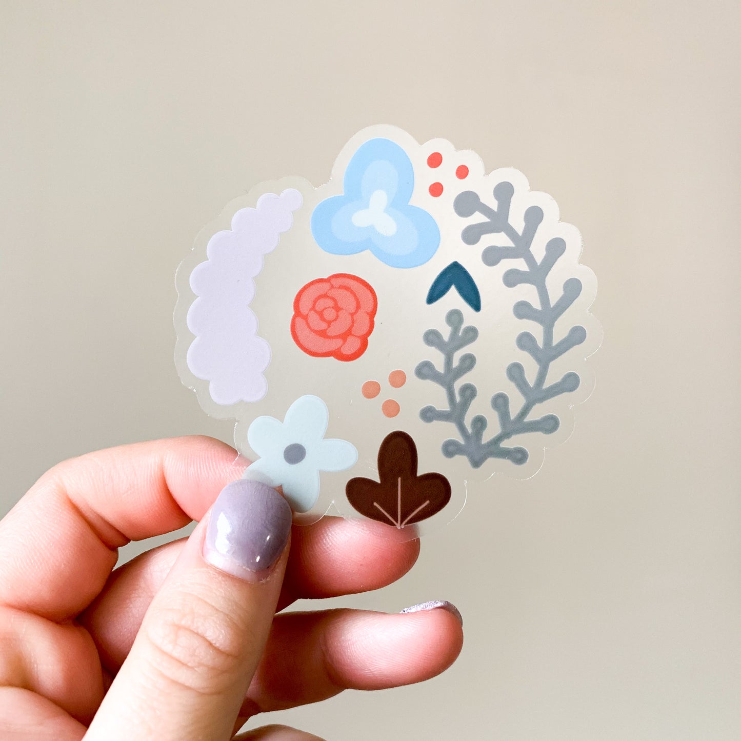 madi flowers clear sticker