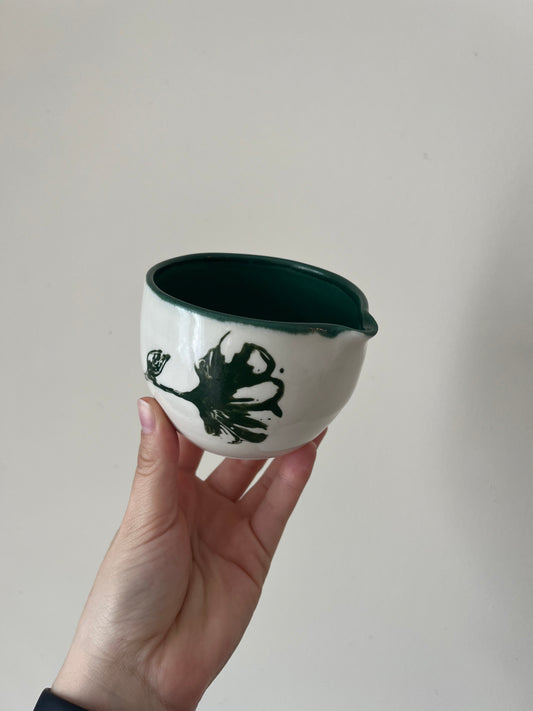 flower printed matcha bowl