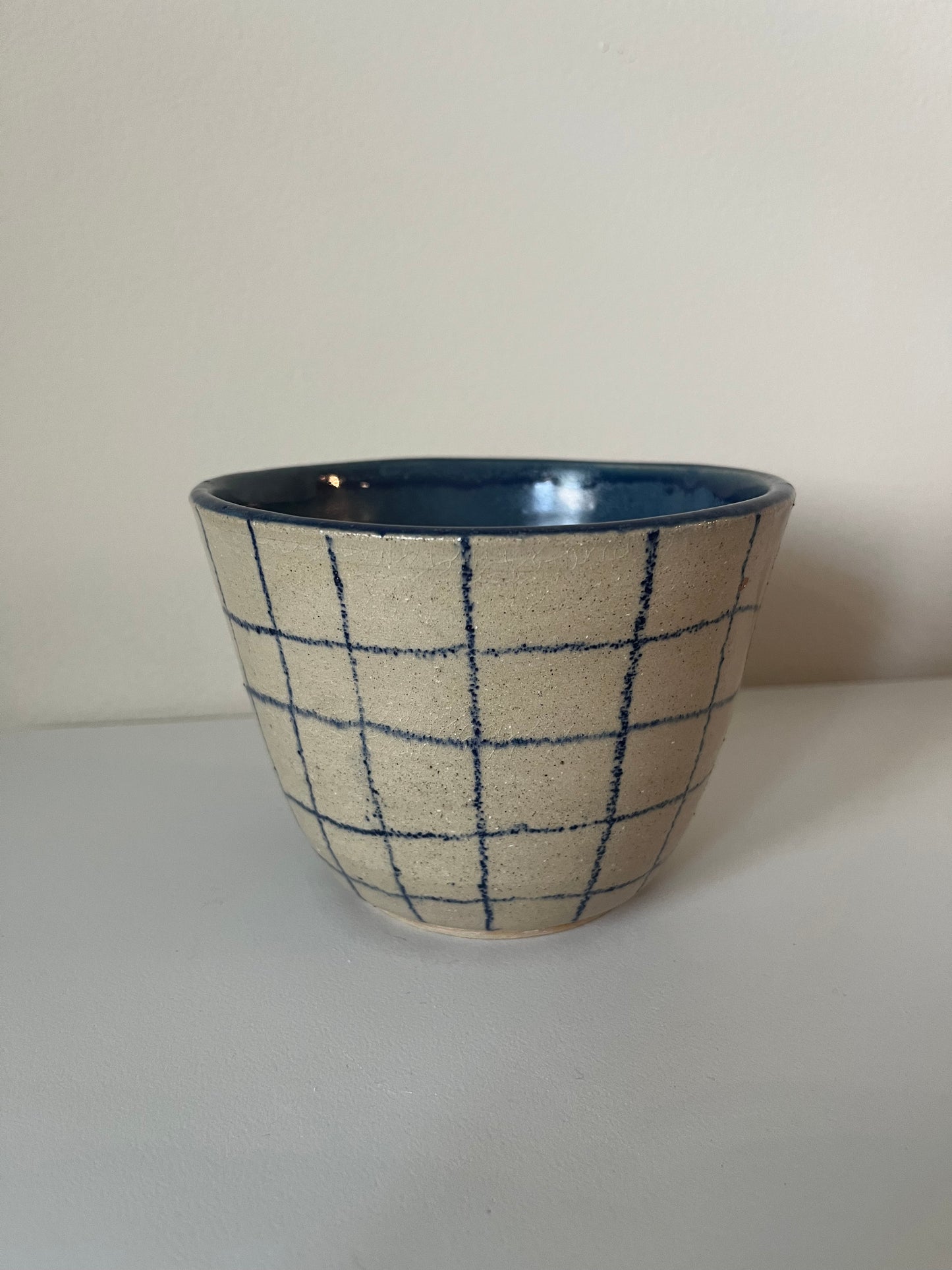 blue jean checkered bowl