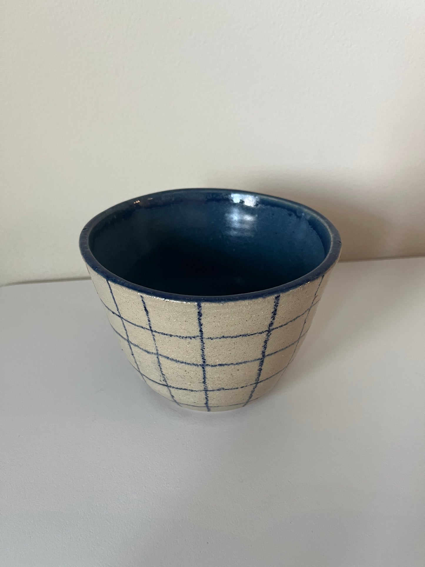 blue jean checkered bowl