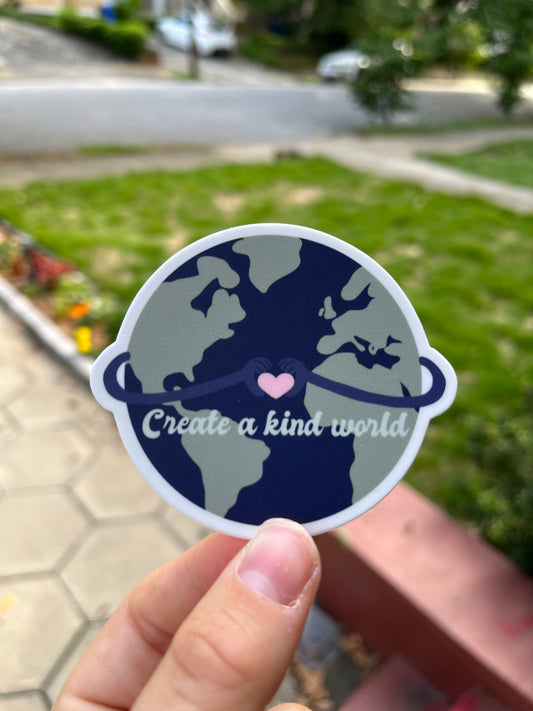 create a kind world sticker